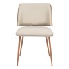 Καρέκλα Ubane pakoworld μπεζ pu-πόδι καρυδί μέταλλο 53x62.5x85εκ