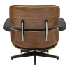 Πολυθρόνα-υποπόδιο relax Jenna pakoworld μαύρο pu- plywood καρυδί 82x92x82εκ