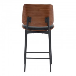 Bar-stool Kathy pakoworld black pu-walnut metal 48.5x52.5x96cm Bar-stool Kathy pakoworld black pu-walnut metal 48.5x52.5x96cm