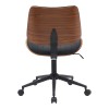 Work desk chair Amani pakoworld black pu-walnut plywood 52x54x90.5cm