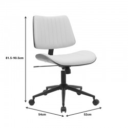 Office chair Amani pakoworld beige pu-walnut plywood 52x54x90.5cm Office chair Amani pakoworld beige pu-walnut plywood 52x54x90.5cm