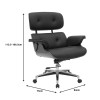 Manager office chair Kobane pakoworld black pu-chrome base 85x90x100-110cm