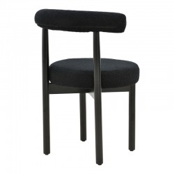 Chair Fenza pakoworld black teddy fabric-beech wood legs in black color 60x54x75cm Chair Fenza pakoworld black teddy fabric-beech wood legs in black color 60x54x75cm