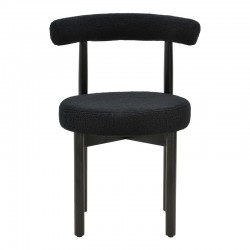 Chair Fenza pakoworld black teddy fabric-beech wood legs in black color 60x54x75cm Chair Fenza pakoworld black teddy fabric-beech wood legs in black color 60x54x75cm