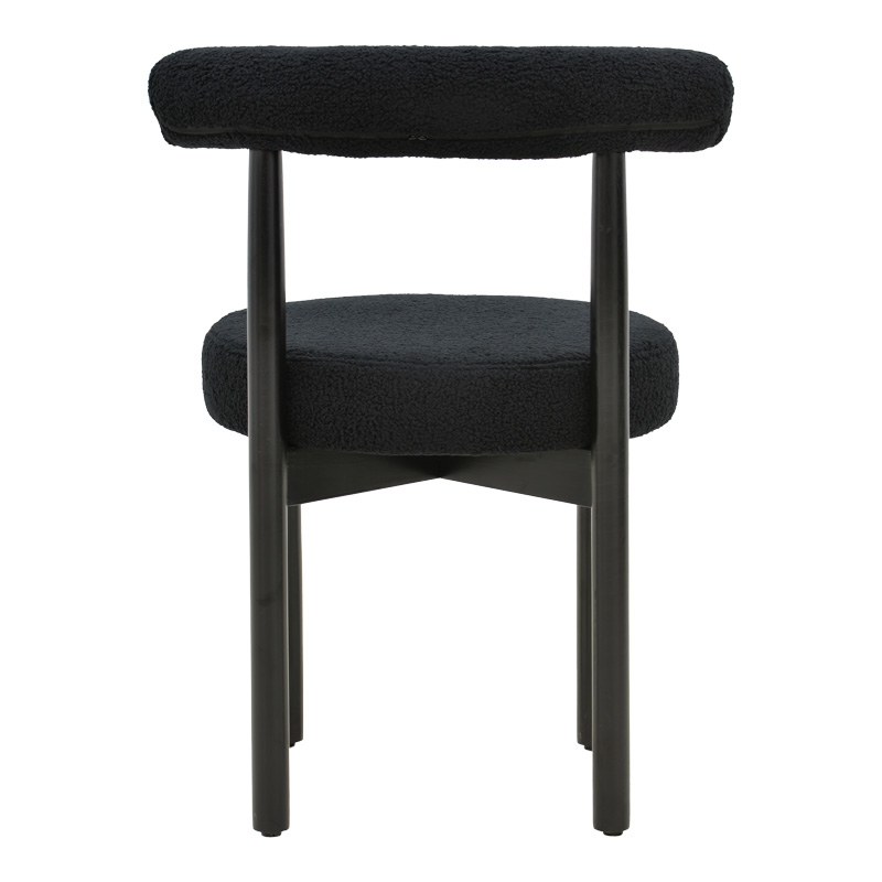 Chair Fenza pakoworld black teddy fabric-beech wood legs in black color 60x54x75cm Chair Fenza pakoworld black teddy fabric-beech wood legs in black color 60x54x75cm