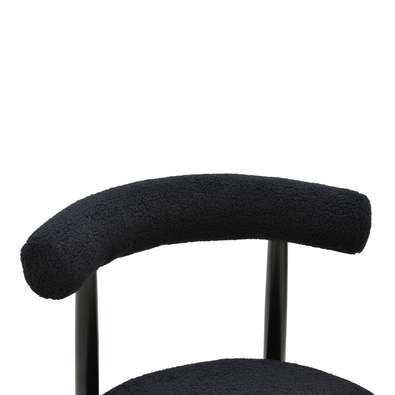 Chair Fenza pakoworld black teddy fabric-beech wood legs in black color 60x54x75cm Chair Fenza pakoworld black teddy fabric-beech wood legs in black color 60x54x75cm