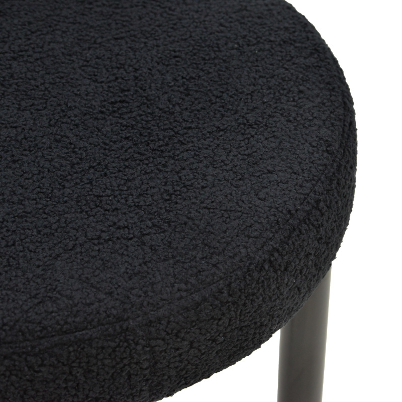 Chair Fenza pakoworld black teddy fabric-beech wood legs in black color 60x54x75cm Chair Fenza pakoworld black teddy fabric-beech wood legs in black color 60x54x75cm