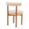 Καρέκλα Fenza pakoworld μπεζ μπουκλέ ύφασμα-πόδι ξύλο οξιάς σε καρυδί απόχρωση 60x54x75εκ