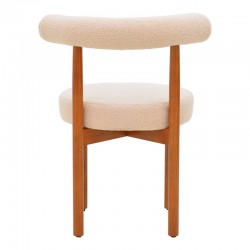 Chair Fenza pakoworld beige teddy fabric-beech wood legs in walnut color 60x54x75cm Chair Fenza pakoworld beige teddy fabric-beech wood legs in walnut color 60x54x75cm