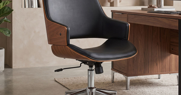 Setulo pakoworld office chair black pu-chrome base 53x61x79-89cm