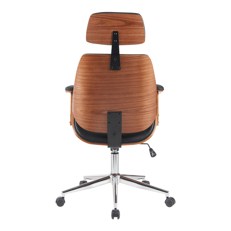 Fetseno pakoworld director's office chair black pu-chrome base 53x56x113.5-123.5cm Fetseno pakoworld director's office chair black pu-chrome base 53x56x113.5-123.5cm