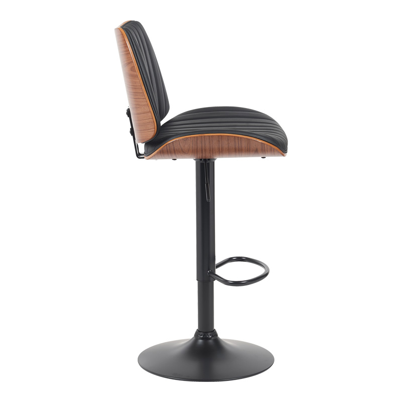 Bar stool Amani pakoworld black pu-black base 50.5x54x87.5-107.5cm Bar stool Amani pakoworld black pu-black base 50.5x54x87.5-107.5cm