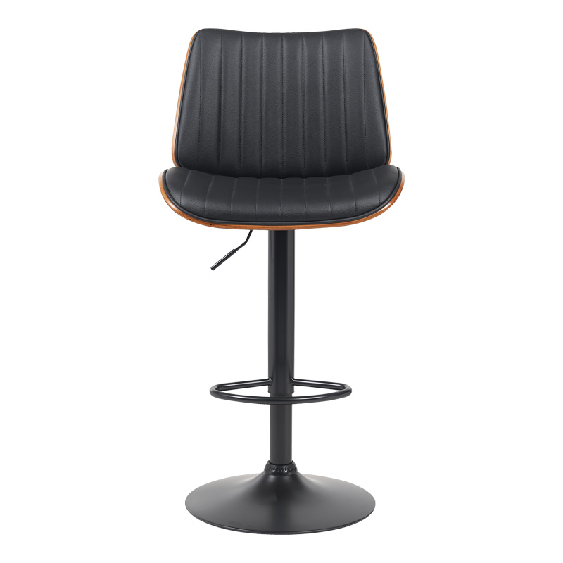 Bar stool Amani pakoworld black pu-black base 50.5x54x87.5-107.5cm Bar stool Amani pakoworld black pu-black base 50.5x54x87.5-107.5cm
