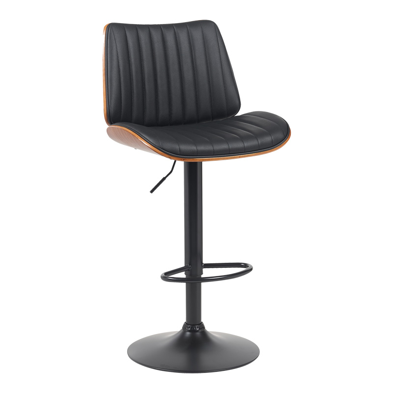 Bar stool Amani pakoworld black pu-black base 50.5x54x87.5-107.5cm