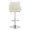 Rotating bar stool Amani pakoworld beige pu-chromed base 50.5x54x87.5-107.5cm