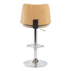 Bar stool Amani pakoworld beige pu-chromed base 50.5x54x87.5-107.5cm