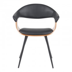 Austen armchair pakoworld PU black-walnut wood-black metal 58x55x77cm Austen armchair pakoworld PU black-walnut wood-black metal 58x55x77cm