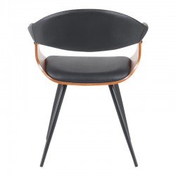 Austen armchair pakoworld PU black-walnut wood-black metal 58x55x77cm Austen armchair pakoworld PU black-walnut wood-black metal 58x55x77cm