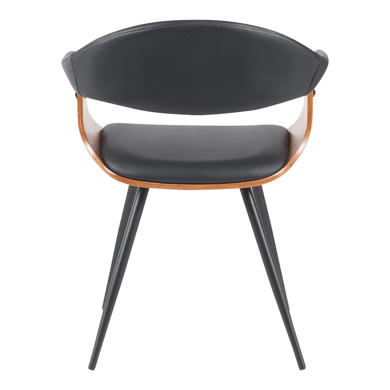 Austen armchair pakoworld PU black-walnut wood-black metal 58x55x77cm Austen armchair pakoworld PU black-walnut wood-black metal 58x55x77cm