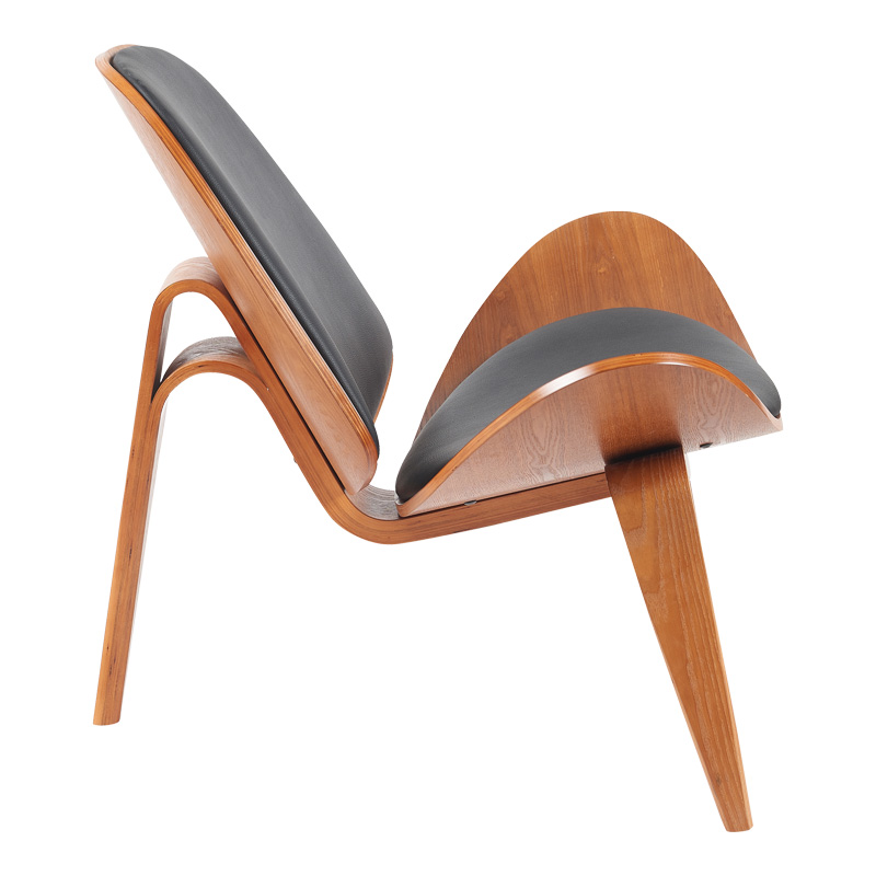 Armchair Vilma pakoworld PU black- walnut plywood 90x76.5x74.5cm Armchair Vilma pakoworld PU black- walnut plywood 90x76.5x74.5cm