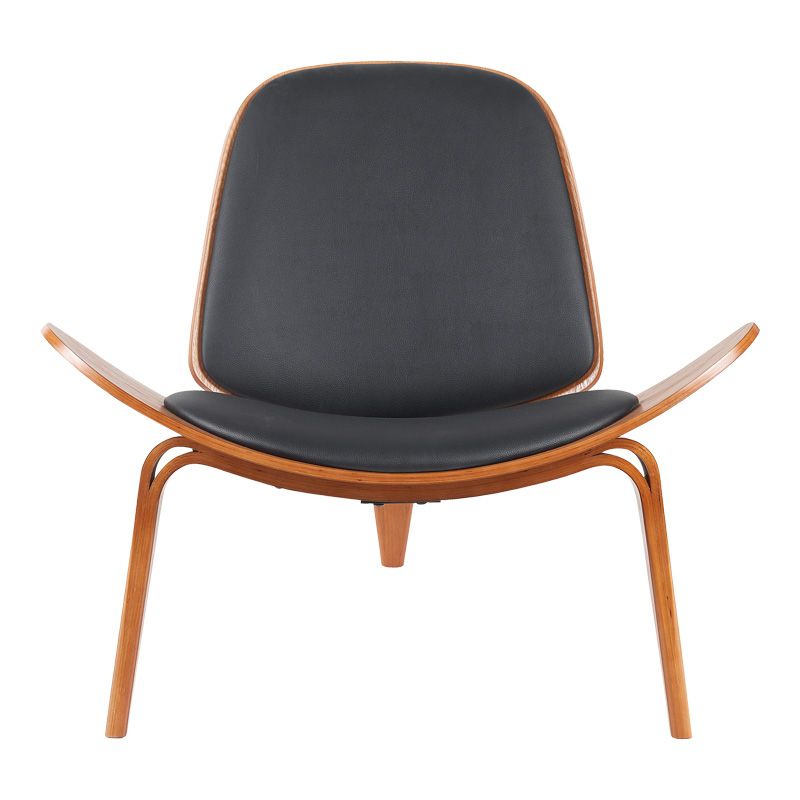 Armchair Vilma pakoworld PU black- walnut plywood 90x76.5x74.5cm Armchair Vilma pakoworld PU black- walnut plywood 90x76.5x74.5cm