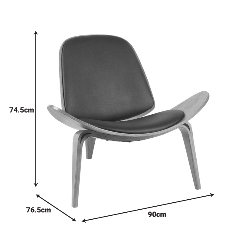 Armchair Vilma pakoworld PU black- walnut plywood 90x76.5x74.5cm Armchair Vilma pakoworld PU black- walnut plywood 90x76.5x74.5cm