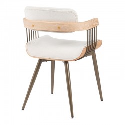 Armchair Cameo pakoworld metal bronze-white-wash wood-beige fabric 53x49.5x75.5cm Armchair Cameo pakoworld metal bronze-white-wash wood-beige fabric 53x49.5x75.5cm