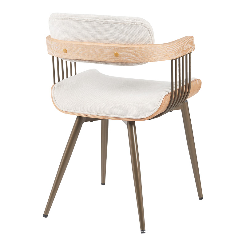 Armchair Cameo pakoworld metal bronze-white-wash wood-beige fabric 53x49.5x75.5cm Armchair Cameo pakoworld metal bronze-white-wash wood-beige fabric 53x49.5x75.5cm