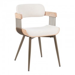 Armchair Cameo pakoworld metal bronze-white-wash wood-beige fabric 53x49.5x75.5cm Armchair Cameo pakoworld metal bronze-white-wash wood-beige fabric 53x49.5x75.5cm
