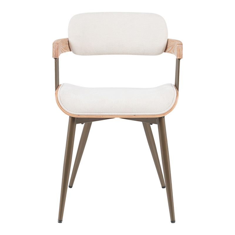 Armchair Cameo pakoworld metal bronze-white-wash wood-beige fabric 53x49.5x75.5cm Armchair Cameo pakoworld metal bronze-white-wash wood-beige fabric 53x49.5x75.5cm