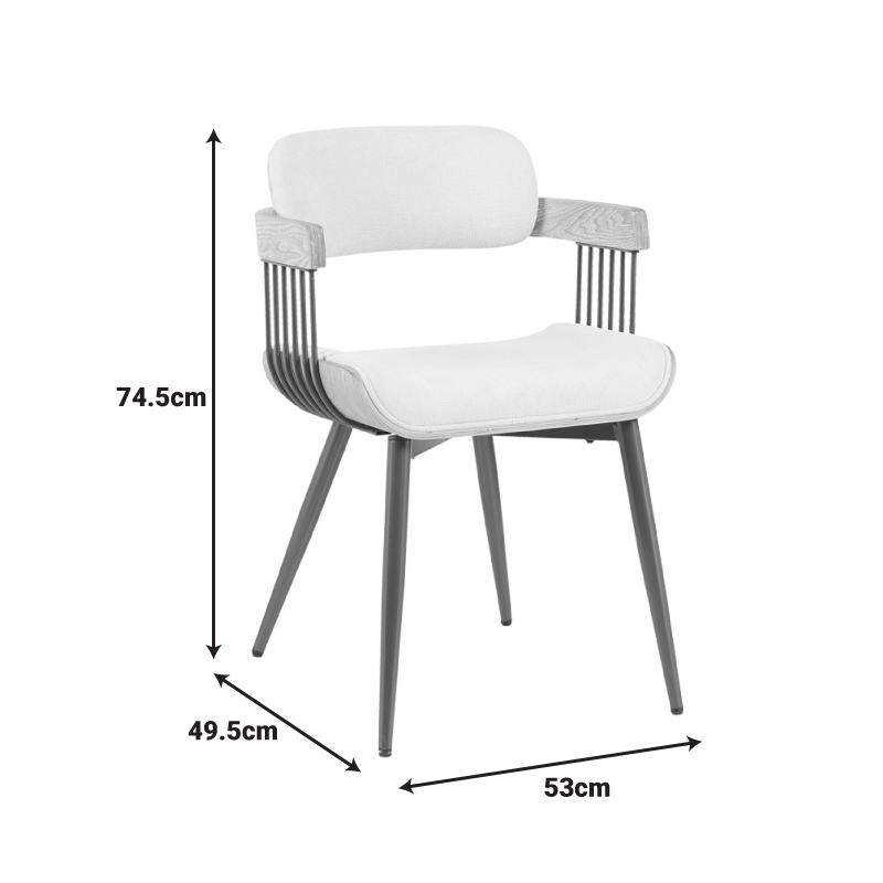 Armchair Cameo pakoworld metal bronze-white-wash wood-beige fabric 53x49.5x75.5cm Armchair Cameo pakoworld metal bronze-white-wash wood-beige fabric 53x49.5x75.5cm