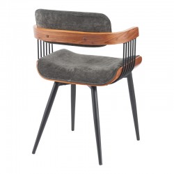 Armchair Cameo pakoworld metal black-walnut wood-dark grey fabric 53x49.5x75.5cm Armchair Cameo pakoworld metal black-walnut wood-dark grey fabric 53x49.5x75.5cm