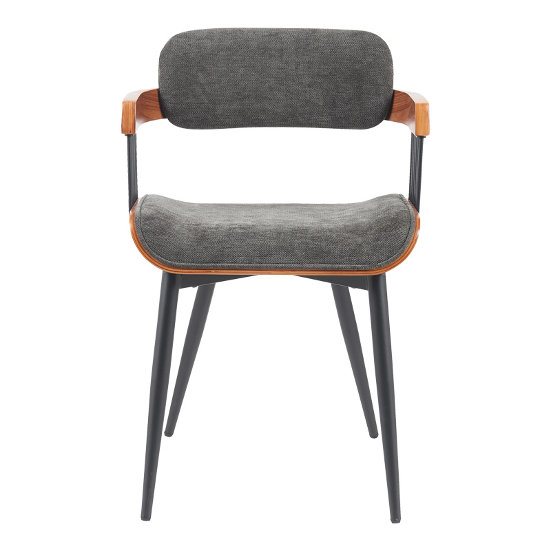 Armchair Cameo pakoworld metal black-walnut wood-dark grey fabric 53x49.5x75.5cm Armchair Cameo pakoworld metal black-walnut wood-dark grey fabric 53x49.5x75.5cm