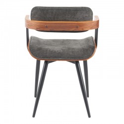 Armchair Cameo pakoworld metal black-walnut wood-dark grey fabric 53x49.5x75.5cm Armchair Cameo pakoworld metal black-walnut wood-dark grey fabric 53x49.5x75.5cm