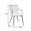 Armchair Posse pakoworld bronze metal-white wash wood-beige fabric 52x59x83cm