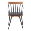 Armchair Posse pakoworld metal black-walnut wood-black pu 52x59x83cm
