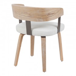 Armchair Anesy pakoworld metal-wood and fabric in beige color 53.5x51x72cm