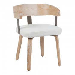 Armchair Anesy pakoworld metal-wood and fabric in beige color 53.5x51x72cm