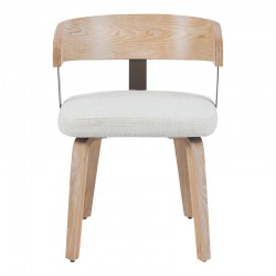 Armchair Anesy pakoworld metal-wood and fabric in beige color 53.5x51x72cm