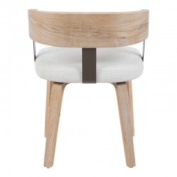 Armchair Anesy pakoworld metal-wood and fabric in beige color 53.5x51x72cm