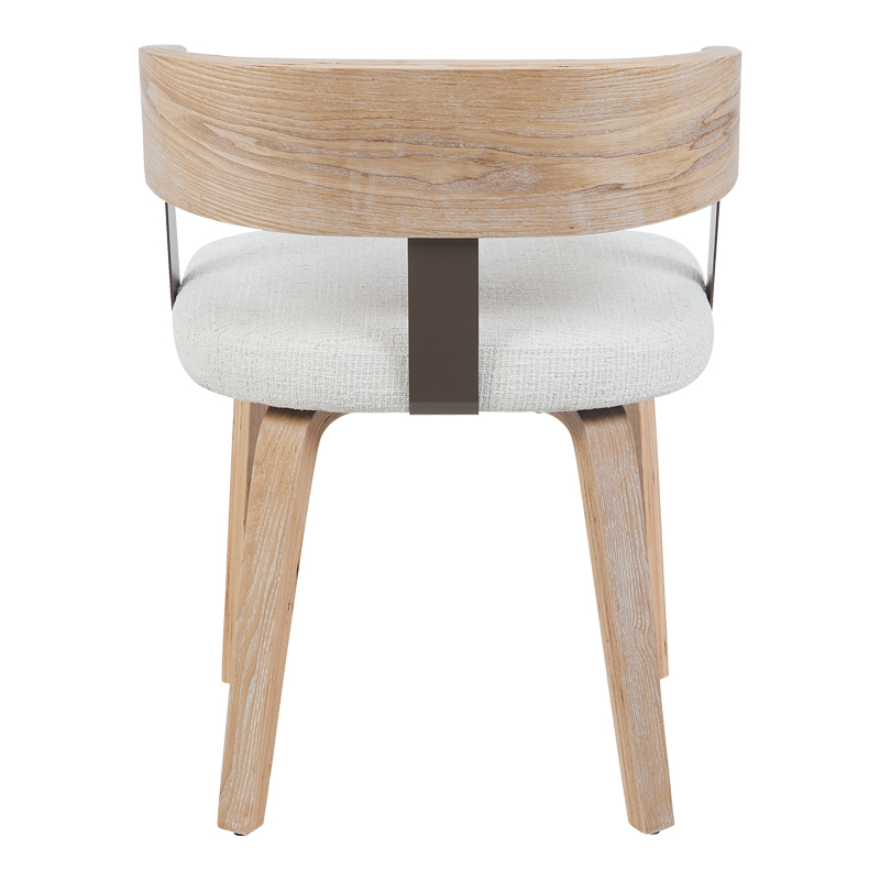 Armchair Anesy pakoworld metal-wood and fabric in beige color 53.5x51x72cm