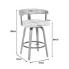 Rotating middle-height bar stool Anesy pakoworld metal-wood and fabric in beige color 54x50x85cm