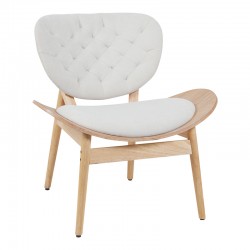 Armchair Udalle pakoworld wood in natural color and beige fabric 77x70x81cm