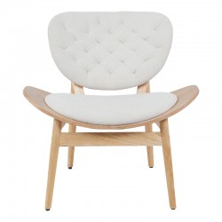 Armchair Udalle pakoworld wood in natural color and beige fabric 77x70x81cm