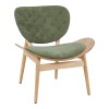 Armchair Udalle pakoworld wood in natural color and olive green fabric 77x70x81cm