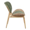 Armchair Udalle pakoworld wood in natural color and olive green fabric 77x70x81cm