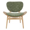 Armchair Udalle pakoworld wood in natural color and olive green fabric 77x70x81cm