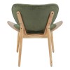 Armchair Udalle pakoworld wood in natural color and olive green fabric 77x70x81cm