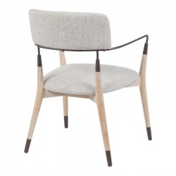 Πολυθρόνα Sentana pakoworld μέταλλο-ξύλο και ύφασμα σε μπεζ-καφέ απόχρωση 56.5x56x79εκ