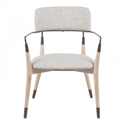 Πολυθρόνα Sentana pakoworld μέταλλο-ξύλο και ύφασμα σε μπεζ-καφέ απόχρωση 56.5x56x79εκ